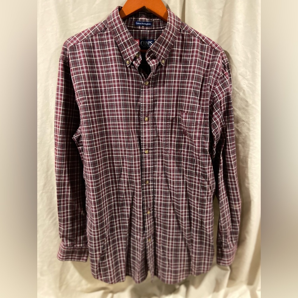 Chaps, L, flannel shirt